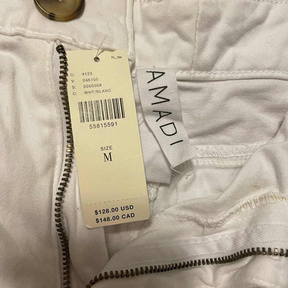 Amadi by Anthropologie white cargo pants sz M NWT
